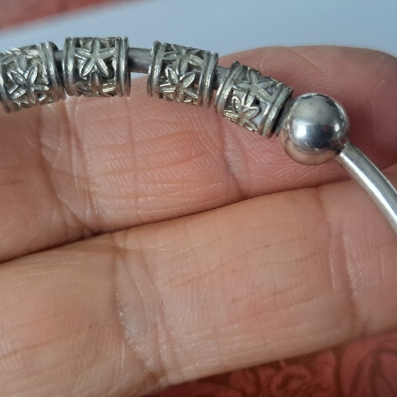 Sterling silver bracelet bangle adjustable, - Picture 7 of 10
